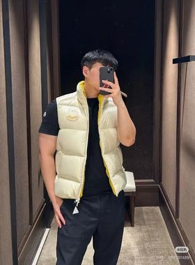 蒙口情侣款立领面包服鹅绒保暖修身外搭潮牌高羽绒马甲