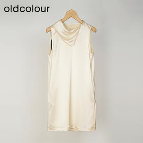 oldcolour欧珂春秋季缎面简约宽松日常无袖套头衫女HO14014432