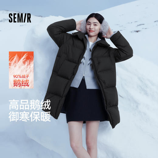森马羽绒服女冬季长款鹅绒90绒子立领oversize三防2025新款面包服 商品图0