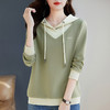 连帽卫衣女秋季2026年新款大码撞色假两件上衣高级感减龄女装帽衫 商品缩略图2