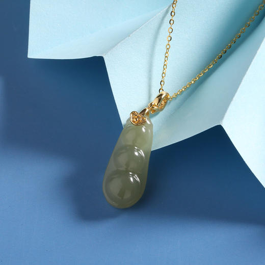 【宏艺珠宝】碧玉福豆·银s925项链 商品图0