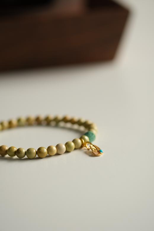 米马独家手工设计 天然原矿高净度绿松手串  卡5+ 商品图3