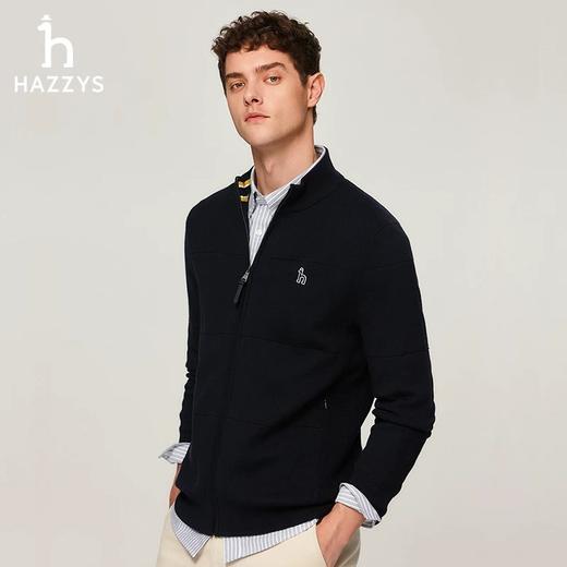 D110419秋冬新品男士上衣纯色长袖针织开衫拉链保暖外套 商品图8