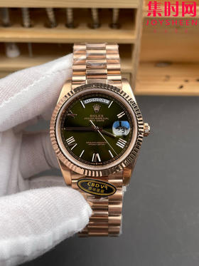 CBD配重版 V9版 重量200克+ 劳力士星期日历型系列 日志40mm 玫瑰金 橄榄绿罗马
款式：男士腕表