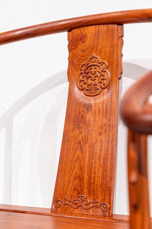 红桥红  家具严选  缅甸花梨（大果紫檀）【国博 团花圈椅 三件套】 商品图2