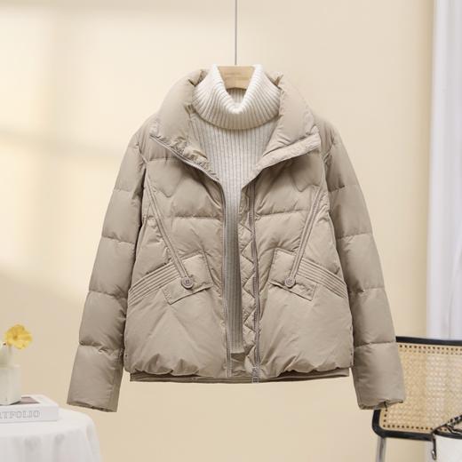 丁摩轻薄羽绒服女短款新款韩版时尚宽松白鸭绒小个子百搭AL8850 商品图1