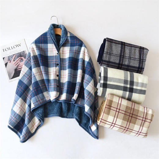 两件更划算！被夸爆的冬日【海棠春 披肩盖毯】15秒速热  AB面双层锁温 办公居家出差一毯多用 ZXT 商品图11