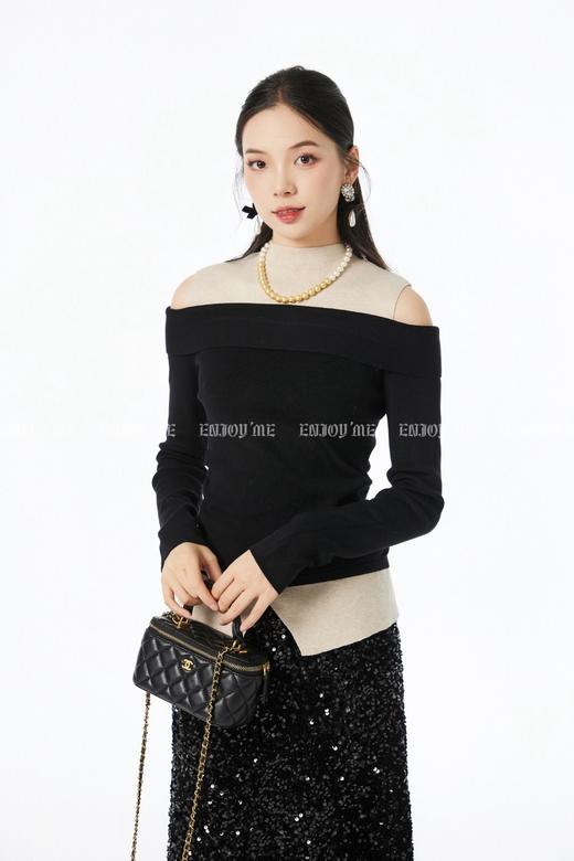 【门店同款】ENJOY冬季“相聚时刻”高智感撞色上衣 167793444 商品图0