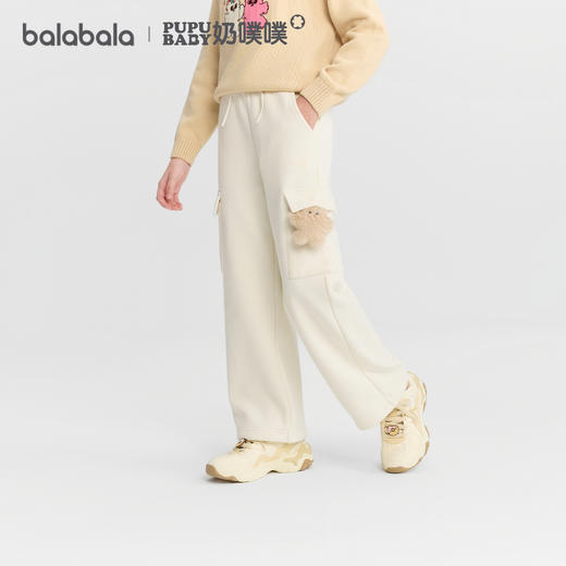 【奶噗噗IP商场同款】巴拉巴拉女童加绒裤子2025冬新款儿童工装裤 商品图0