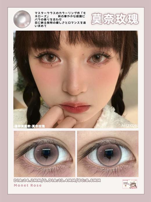 allecon 年抛 莫奈玫瑰 直径14.2mm着色13.4mm 商品图0