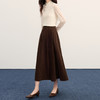 【11/5新品】熙世界琥珀流光风灯芯绒半身裙女秋冬设计感丝巾复古咖色a字伞裙 商品缩略图4