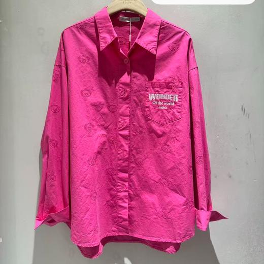 NC翻领满印小熊头长袖衬衫50808（红）秋季253020440321 商品图1