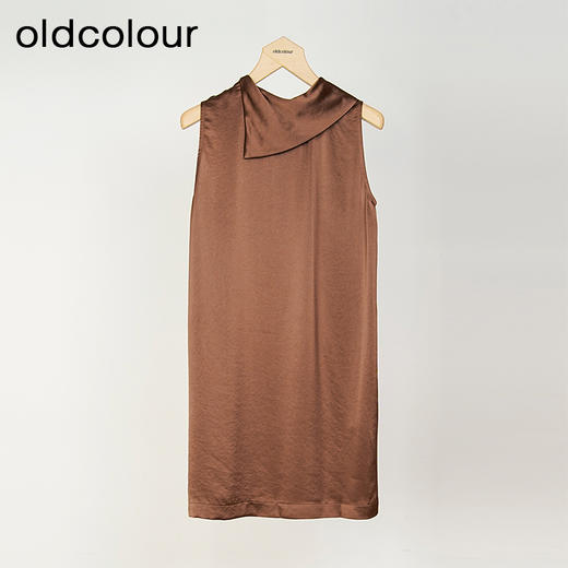 oldcolour欧珂春秋季缎面简约宽松日常无袖套头衫女HO14014432 商品图3