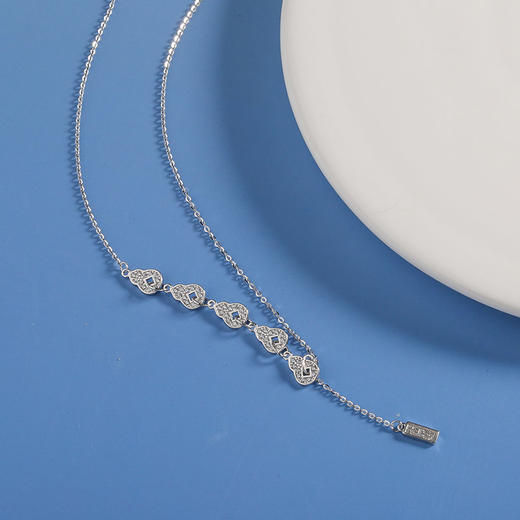 【宏艺珠宝】五福连葫·银s925项链 商品图0