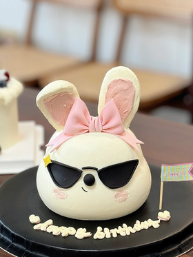 墨镜耍酷帅气小兔头可爱卡通蛋糕-低糖处理无添加