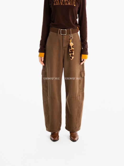 【门店同款】ENJOY冬季侧口袋磨毛工装弯刀裤 167450126 商品图0