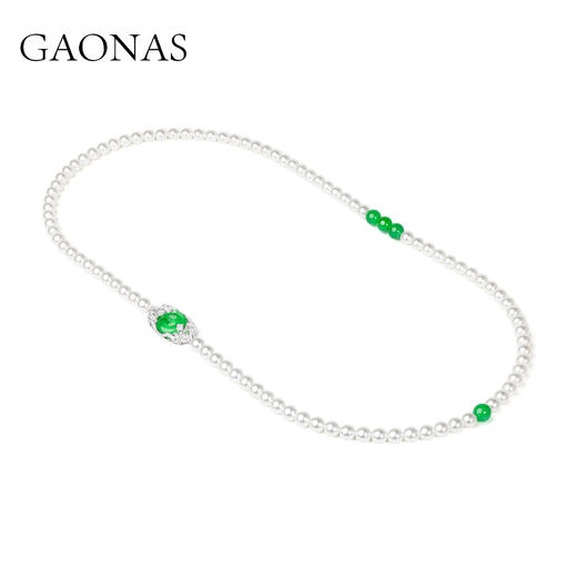 GAONAS 仿珍珠 华丽贵气时尚10mm白色珠项链11634XW 商品图1