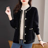 加绒小香风外套女士秋冬季新款大码女装摇粒绒棒球服黑色加厚上衣 商品缩略图2