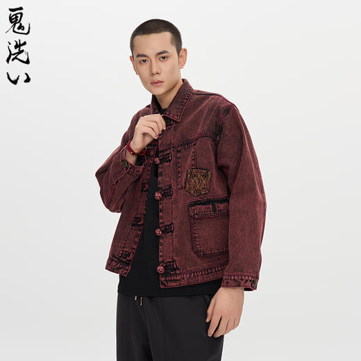 ONIARAI/鬼洗25秋冬泥棒蓝五运色绣花牛仔男式休闲外套 N340234 商品图2