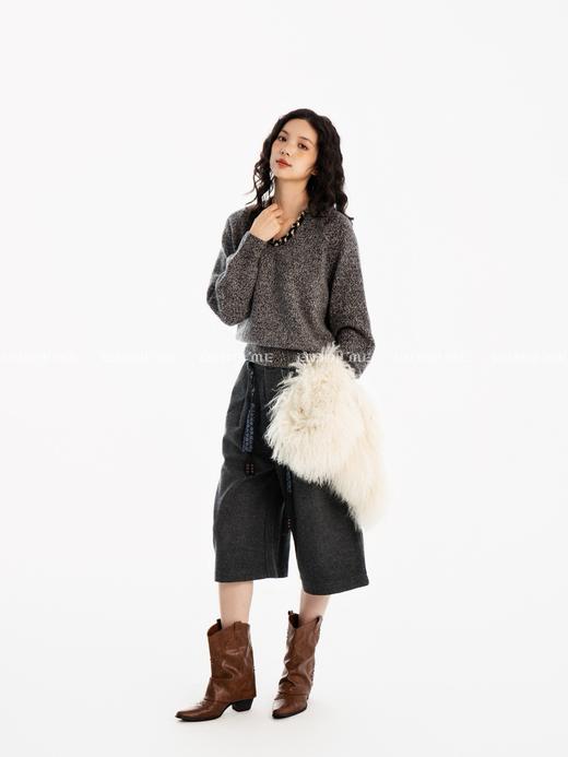 【门店同款】ENJOY冬季“游牧漫寻”剪刀领花纱针织上衣 167594488 商品图6