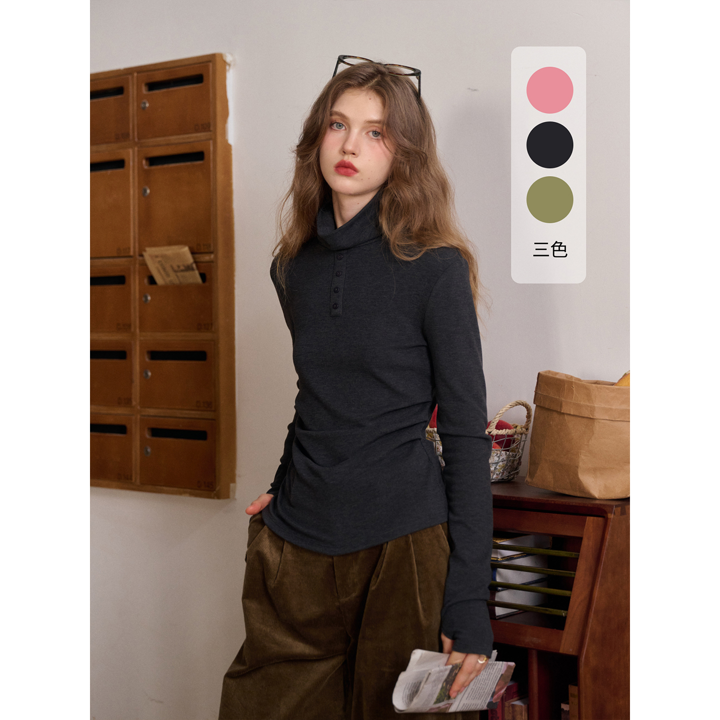 SimpleRetro发热绒高领打底衫女内搭上衣