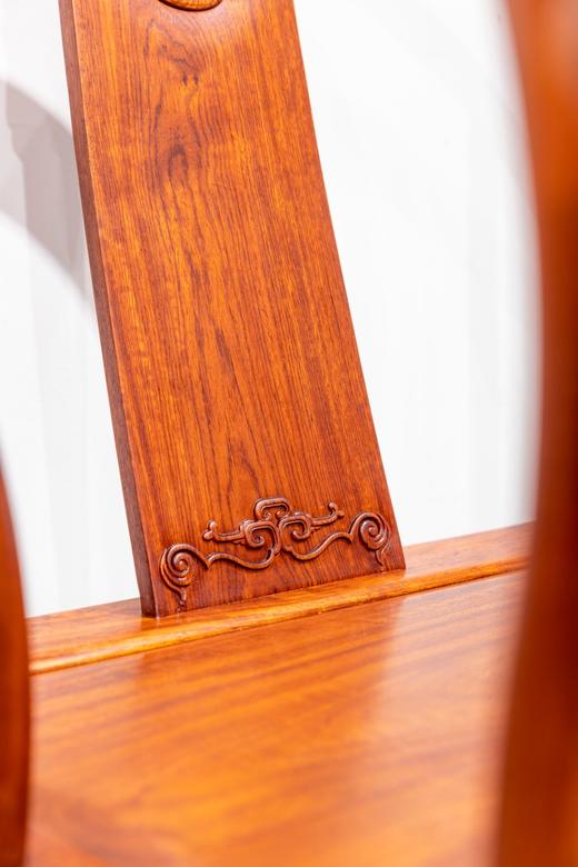 红桥红  家具严选  缅甸花梨（大果紫檀）【国博 团花圈椅 三件套】 商品图4