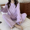 2025秋冬款月牙城珊瑚绒竖条纹暖暖套装女韩版休闲睡衣居家服新款新品 商品缩略图6