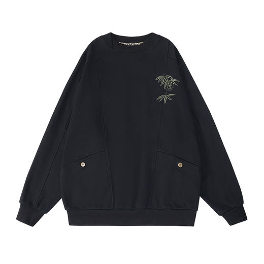 ONIARAI/鬼洗25秋冬泥棒蓝赤焰唐狮刺绣拼接卫衣男式新品 25NOB52 商品图3