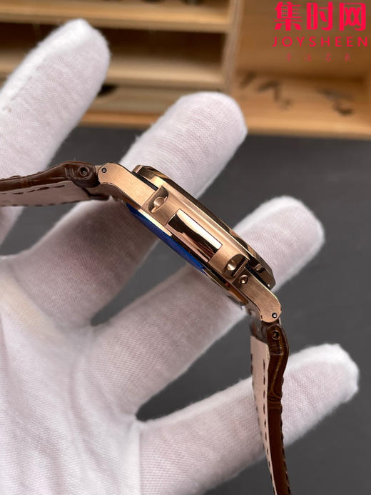 GR百达翡丽 运动系列鹦鹉螺5724霸道总裁 PP5724GR 玫金黑褐盘方钻 T钻圈 男士腕表 商品图3