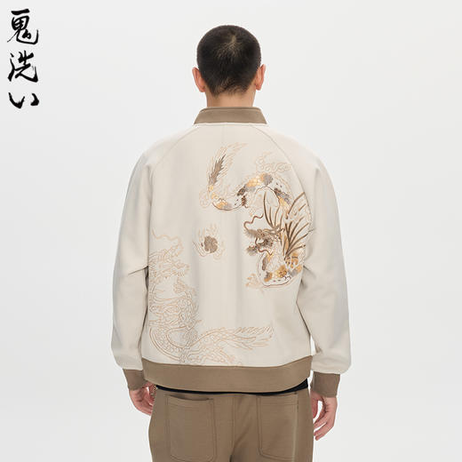 ONIARAI/鬼洗25秋冬泥棒蓝五运色玄龙刺绣开衫卫衣男式 N340233 商品图1