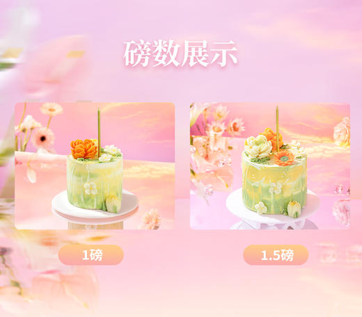 【绿野仙踪】治愈系油画风小蛋糕，花朵簇拥清新浪漫。拍照C位担当，3层夹心一次尝鲜！每一口都藏着自然的清新与治愈（广州幸福西饼蛋糕） 商品图1