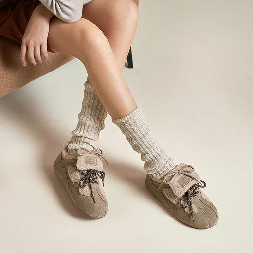 千百度内增高时尚雪地靴女复古全包勃肯鞋保暖德训鞋A25735928 商品图4