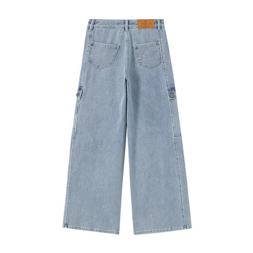 ONIARAI/鬼洗25秋冬新品泥棒蓝女款来福绣花工装牛仔裤 25N4411 商品图4