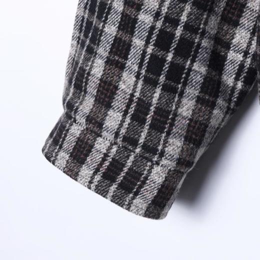 47176SDSA男士秋冬新款痞帅男装韩版拼接格纹纽扣连帽夹克外套百搭时尚 商品图3