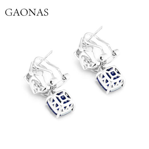 GAONAS高纳仕 春花浪漫 贵气蓝色花朵耳环时尚耳坠 商品图2