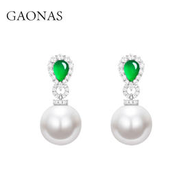 GAONAS 仿珍珠耳饰 时尚显贵奢丽14mm白色珠耳环11707EW