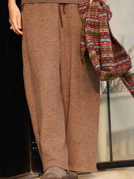 PETIT SCHAN小闪 CLO#945 Sitting in Oblivion 坐忘 羊毛彩点纱抽绳针织阔腿萝卜裤 商品图0