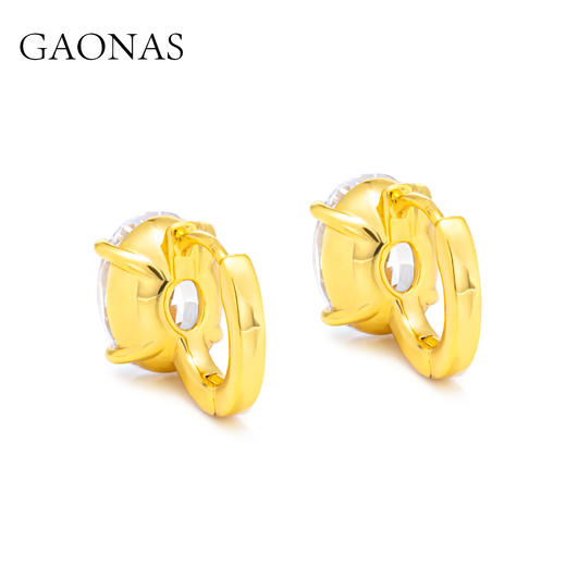 GAONAS  经典贵气椭圆3ct金色耳钉11698EGO 商品图2