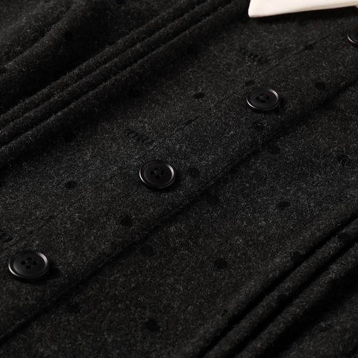 大码娃娃领波点连衣裙女胖妹妹复古赫本风小黑裙秋冬A字裙9954853940 商品图4