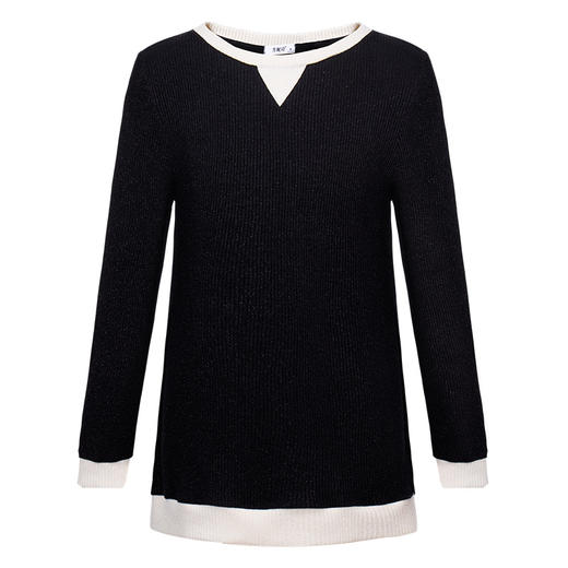 2026新款春装黑色长袖t恤女大码中长款打底衫宽松显瘦遮屁股上衣 商品图4