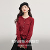 【周末秒杀】熙世界26支安迪绒蝴蝶结长袖圆领红色针织开衫毛衣女2025秋冬新款 商品缩略图2