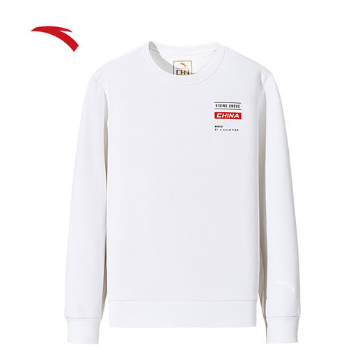 安踏加绒圆领套头卫衣男士冬季新款打底衫长袖针织上衣152547704N-1 商品图0