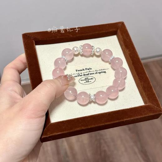 钻石豪门23000积分粉色花漾天然水晶手串莫桑比克星光光芒六芒星手串（12mm） 商品图3