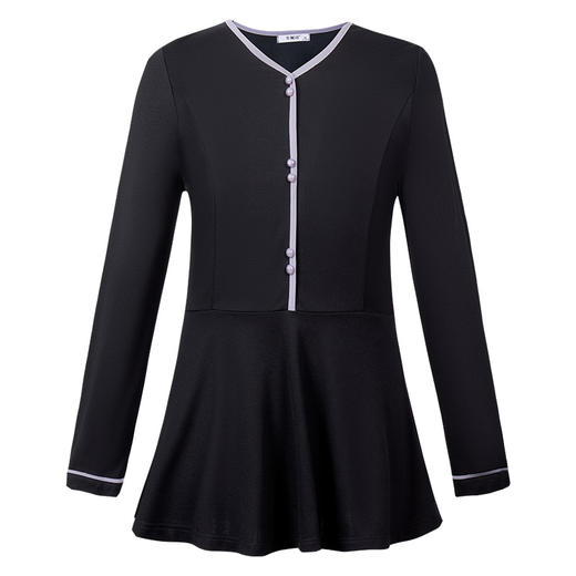 v领长袖上衣女春秋季2026年新款洋气收腰小衫大码t恤中长款打底衫 商品图4