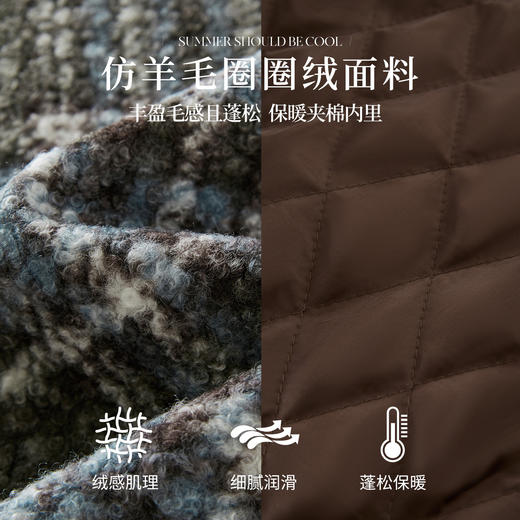 【周末秒杀】熙世界小香风格纹圈圈绒毛呢外套女短款夹棉呢子大衣2025冬装新款 商品图3