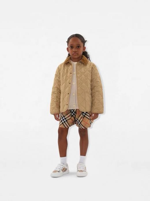 D110405新款卡其色拼接衣领儿童棉服外套女宝款 商品图4