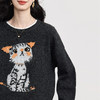【周末秒杀】熙世界可爱猫咪提花毛衣女秋冬2025新款宽松长袖圆领仿牛绒针织衫 商品缩略图3