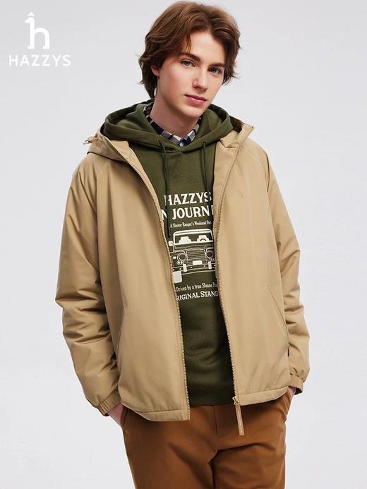 哈吉斯男士连帽加绒加厚夹克休闲棉服 商品图2