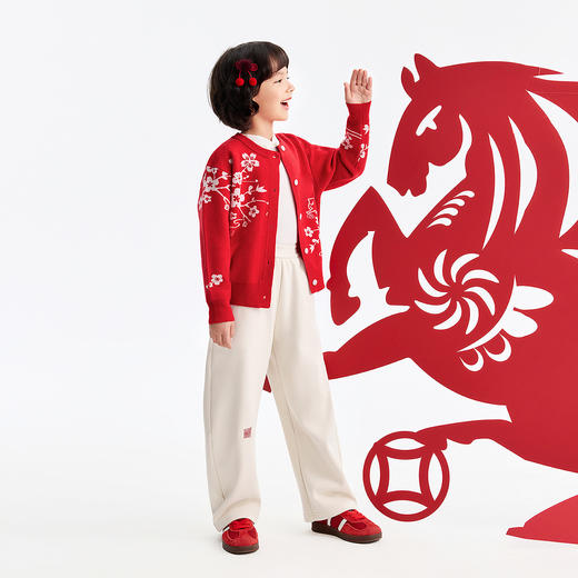 女童针织开衫春季新款安奈儿童装EG614531 商品图3