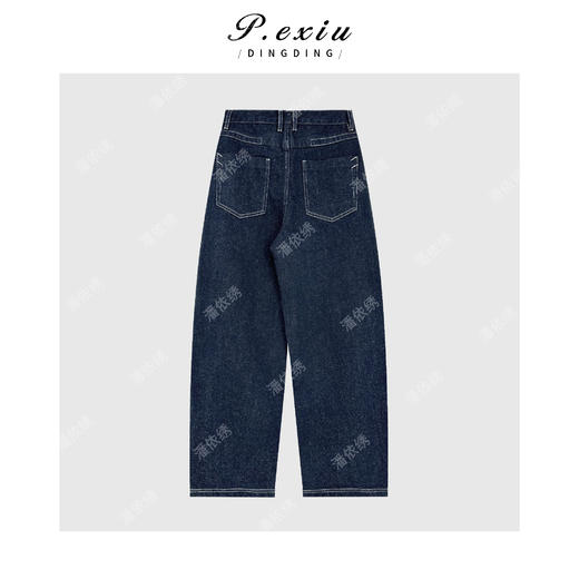 04-3潘依绣丁丁宠粉PanYiXiu/潘依绣【羊毛牛仔】羊毛松弛感明线设计弯刀牛仔裤S8165 商品图2